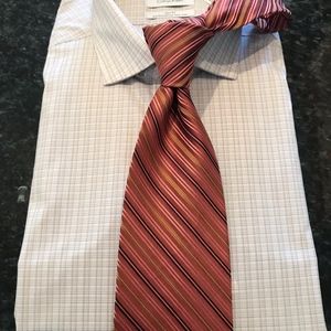 Burnt Orange Striped Tie